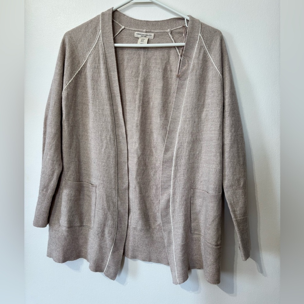 🎉4/30$🎉 Beige Knit Open-Front Cardigan – Christian Siriano 🧥
